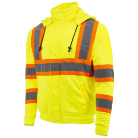 Radians SW01X-2 Type R Class 3 High Neck X-Back Hooded Sweatshirt - Yellow/Lime