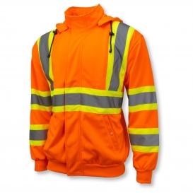 Radians SW01X-2 Type R Class 3 High Neck X-Back Hooded Sweatshirt - Orange