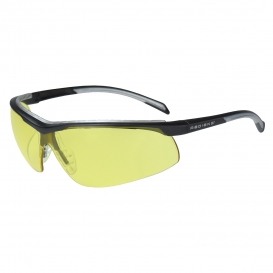 Radians T71-40 Safety Glasses - Black/Silver Frame - Amber Lens