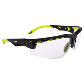 Radians TXE8-10ID Thraxus Elite Safety Glasses - Black/Yellow Frame - Clear Lens