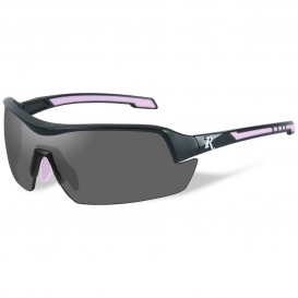 Remington RE200 Ladies Shooting Glasses - Black/Pink Frame - Smoke Lens