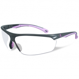 Remington RE601 Shooting/Safety Glasses - Gray/Pink Frame - Clear Lens