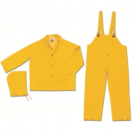 MCR Safety 2003 Classic Series 3 Piece Rain Suit - .35mm PVC/Polyester - Yellow