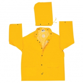 MCR Safety 240J Classic Plus Rain Jacket - .35mm, PVC/Polyester - Yellow