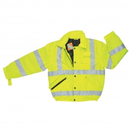 MCR Safety BMRCL3L Luminator Type R Class 3 Insulated Bomber Jacket - Yellow/Lime