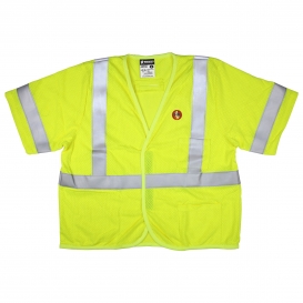 MCR Safety FRMCL3ML Type R Class 3 Mesh Modacrylic/Aramid Blend FR Safety Vest