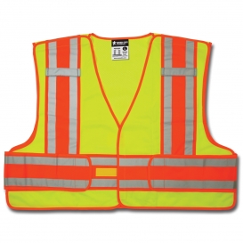 MCR Safety PSV300A ANSI Type P Class 2 Two-Tone Breakaway Public Safety Vest - Yellow/Lime