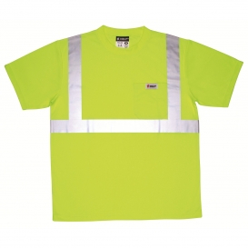 MCR Safety STSCL2M Type R Class 2 Birdseye Mesh Safety Shirt - Yellow/Lime