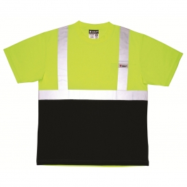 River City STSCL2MSL Type R Class 2 Black Bottom Birdseye Mesh Safety Shirt - Yellow/Lime
