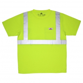 MCR Safety STSCL2SL Type R Class 2 Solid Jersey Safety Shirt - Yellow/Lime
