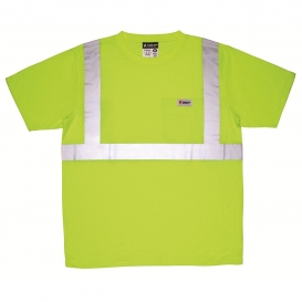River City STSCL2SL Type R Class 2 Solid Jersey Safety Shirt - Yellow/Lime