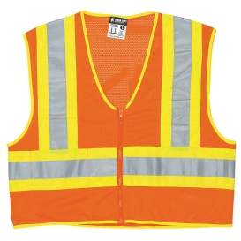 MCR Safety VWCCL2OFR Economy Type R Class 2 Limited Flammability Two-Tone Safety Vest - Orange