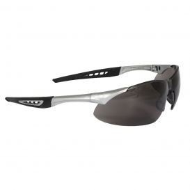 Radians RK6-21 Rock Safety Glasses - Silver Frame - Smoke Anti-Fog Lens