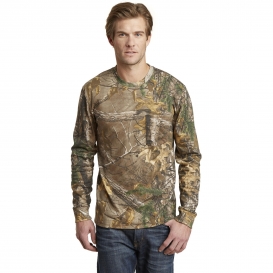 Russell Outdoors S020R Realtree Long Sleeve Explorer 100% Cotton T-Shirt w/ Pocket - Realtree Xtra