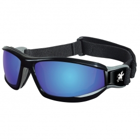 MCR Safety RP118B RP1 Goggles - Black Frame - Blue Mirror Lens