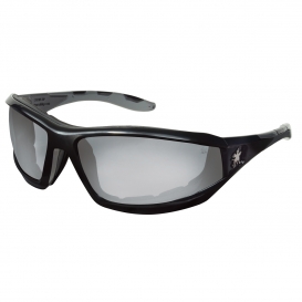 MCR Safety RP219AF RP2 Safety Glasses - Black Frame - Indoor/Outdoor Anti-Fog Mirror Lens