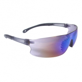 Radians Rad-Sequel Safety Glasses - Smoke Temple Tips - Blue Mirror Lens