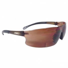 Radians RSB-4 Rad-Sequel RSX Safety Glasses - Smoke Temple Tips - Coffee Bifocal Lens