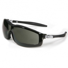 Crews Rattler Safety Glasses/Goggles - Black Frame - Gray Anti-Fog Lens