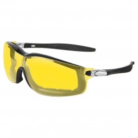MCR Safety RT114AF RT1 Safety Glasses/Goggles - Black Frame - Amber Anti-Fog Lens