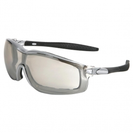MCR Safety RT129AF RT1 Safety Glasses - Silver Frame - Indoor/Outdoor Anti-Fog Mirror Lens