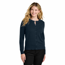 Port Authority LSW2870 Ladies Easy Care Crewneck Cardigan Sweater - River Blue Navy