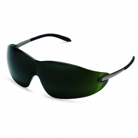 Crews Blackjack Safety Glasses - Metal Temples - Green Shade 5.0 Lens