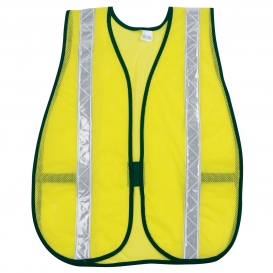MCR Safety S220WR Non ANSI Hi-Gloss White Reflective Stripes Mesh Safety Vest - Yellow/Lime