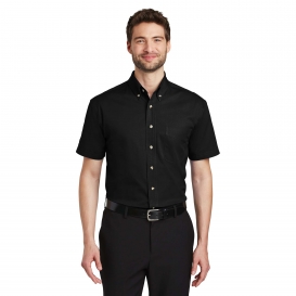 Port Authority S500T Short Sleeve Twill Shirt - Black
