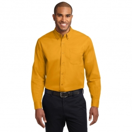 Port Authority S608ES Extended Size Long Sleeve Easy Care Shirt - Athletic Gold/Light Stone