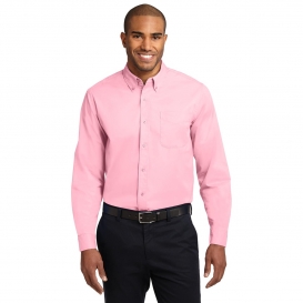 Port Authority S608ES Extended Size Long Sleeve Easy Care Shirt - Light Pink
