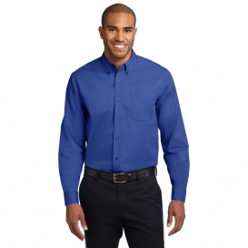 Port Authority S608ES Extended Size Long Sleeve Easy Care Shirt - Royal/Classic Navy