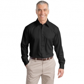 Port Authority S638 Long Sleeve Non-Iron Twill Shirt - Black