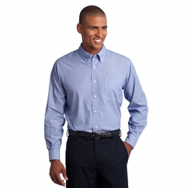 Port Authority S640 Crosshatch Easy Care Shirt - Chambray Blue