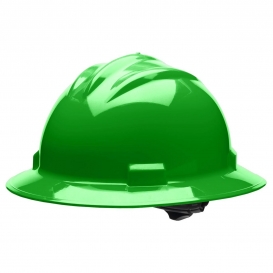 Bullard S71HGR Standard Full Brim Hard Hat - Ratchet Suspension - Hi-Viz Green