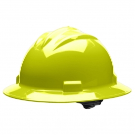 Bullard S71HYR Standard Full Brim Hard Hat - Ratchet Suspension - Hi-Viz Yellow