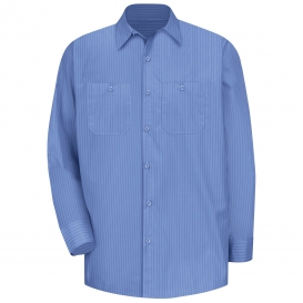 Red Kap SB12 Men\'s Industrial Stripe Broadcloth Work Shirt - Long Sleeve