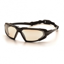 Pyramex SBB5080DT Highlander Safety Glasses - Black Frame - Indoor/Outdoor Anti-Fog Mirror Lens Mirror Lens