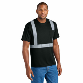 CornerStone CS206 Enhanced Visibility Segmented Tape Tee - Black