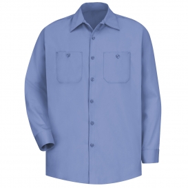 Red Kap SC30 Men\'s Wrinkle Resistant Cotton Work Shirt - Long Sleeve - Light Blue