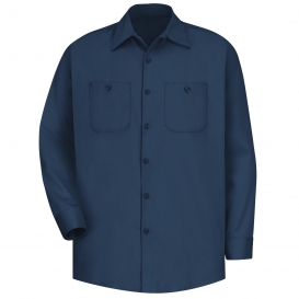 Red Kap SC30 Men\'s Wrinkle Resistant Cotton Work Shirt - Long Sleeve - Navy