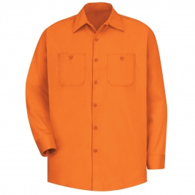Red Kap SC30 Men\'s Wrinkle Resistant Cotton Work Shirt - Long Sleeve - Orange