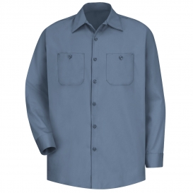 Red Kap SC30 Men\'s Wrinkle Resistant Cotton Work Shirt - Long Sleeve - Postman Blue