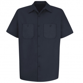 Red Kap SC40 Men\'s Wrinkle Resistant Cotton Work Shirt - Short Sleeve - Dark Navy