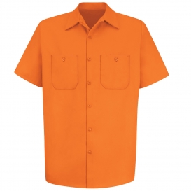 Red Kap SC40 Men\'s Wrinkle Resistant Cotton Work Shirt - Short Sleeve - Orange