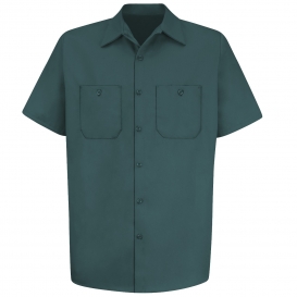 Red Kap SC40 Men\'s Wrinkle Resistant Cotton Work Shirt - Short Sleeve - Spruce Green