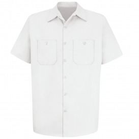 Red Kap SC40 Men\'s Wrinkle Resistant Cotton Work Shirt - Short Sleeve - White