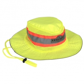 Radians SHG Hi-Viz Safari Hat with Logo - Yellow/Lime