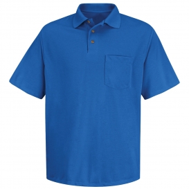 Red Kap SK02 Men\'s Performance Knit Polyester Solid Shirt - Short Sleeve - Royal Blue