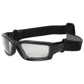 Edge SK111-SP Kazbek Safety Glasses/Goggles - Black Frame & Strap - Clear Vapor Shield Lens